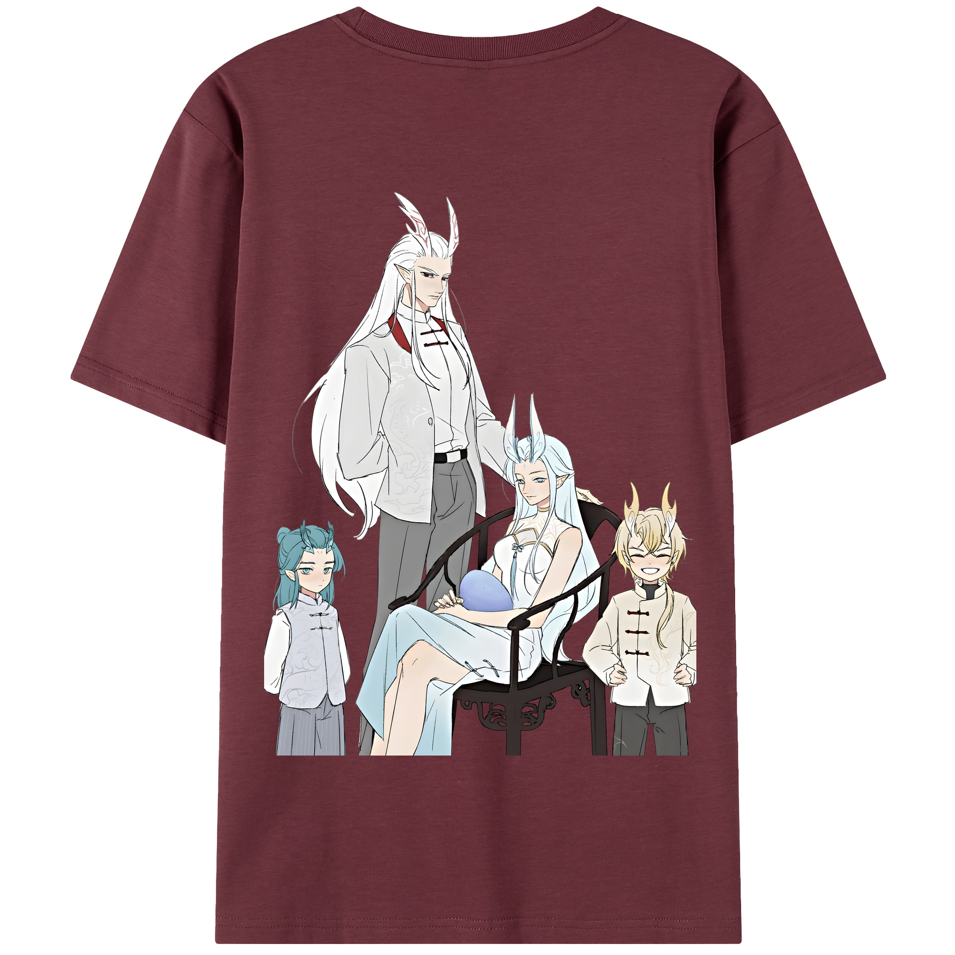 （画像用） Ne Zha 2 ナタ 魔童の大暴れ 綿100％半袖Tシャツ（背面プリント）